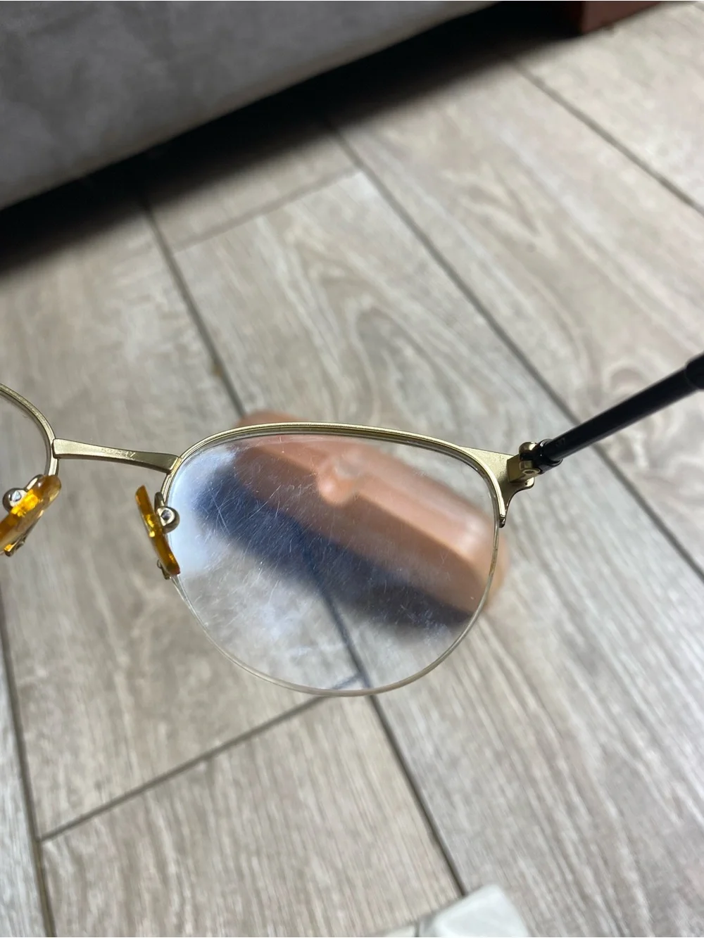 Versace VE1247 Black and Gold Cat Eye Semi-Rimless Eyeglasses Frame 52-17